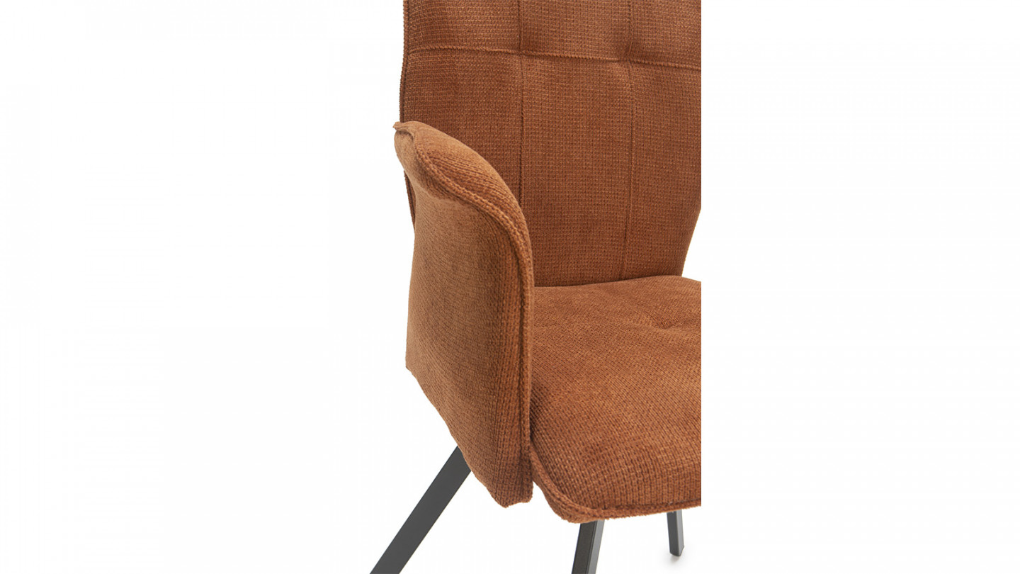 Lot de 2 fauteuils de salle à manger en tissu marron - Alann