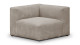 Chauffeuse d'angle à gauche modulable en velours côtelé taupe - Modulo