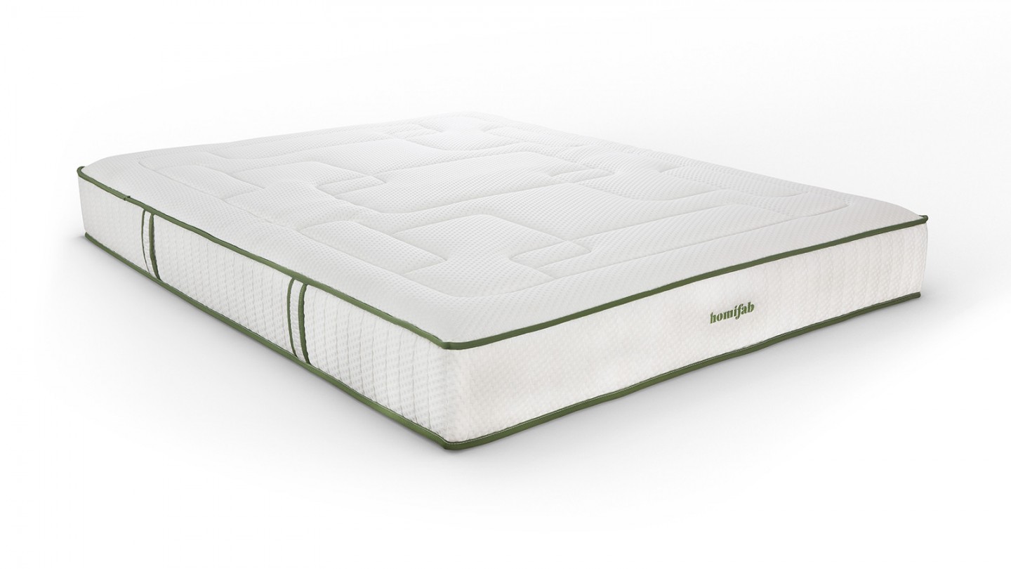 Ensemble lit adulte 140x190 cm en velours beige Dina + Matelas Latex naturel Latex Luxury