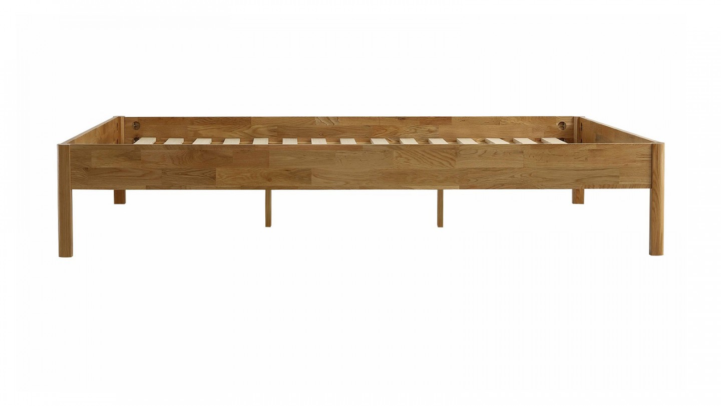 Ensemble lit adulte 160x200 cm en chêne massif Aina + Matelas ressorts ensachés Mousse HR