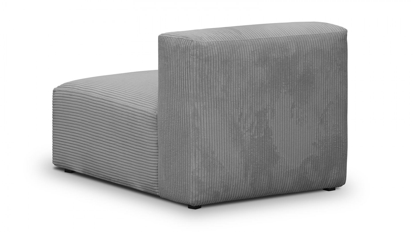 Canapé d'angle à gauche modulable avec méridienne 4 places en velours côtelé gris clair - Modulo Canapé d'angle à gauche modulable avec méridienne 4 places en velours côtelé gris clair - Modulo