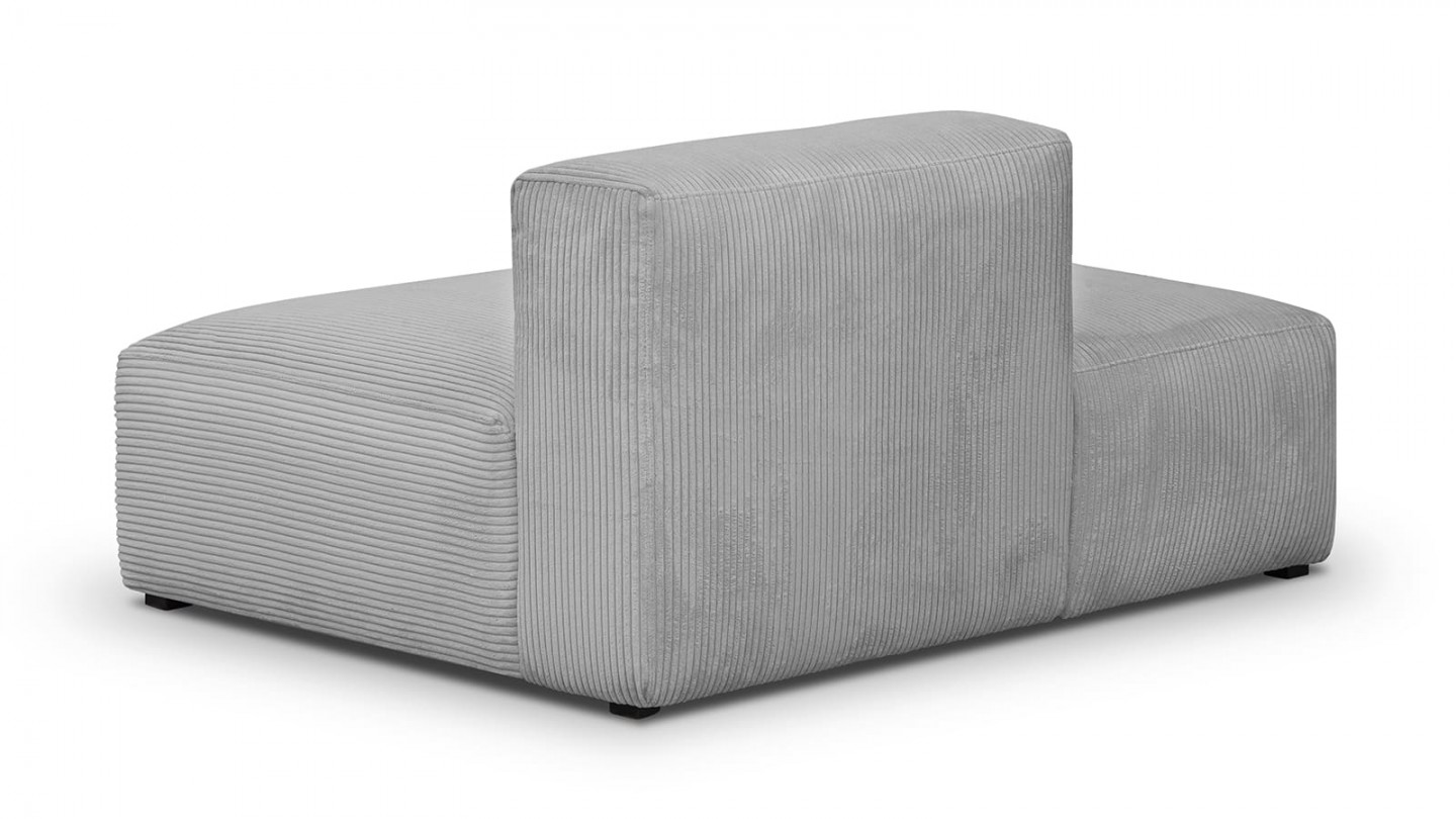 Module d'angle ouvert à gauche 2 places en velours côtelé gris clair - Modulo Module d'angle ouvert à gauche 2 places en velours côtelé gris clair - Modulo