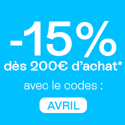 -15% dès 200€ d'achat